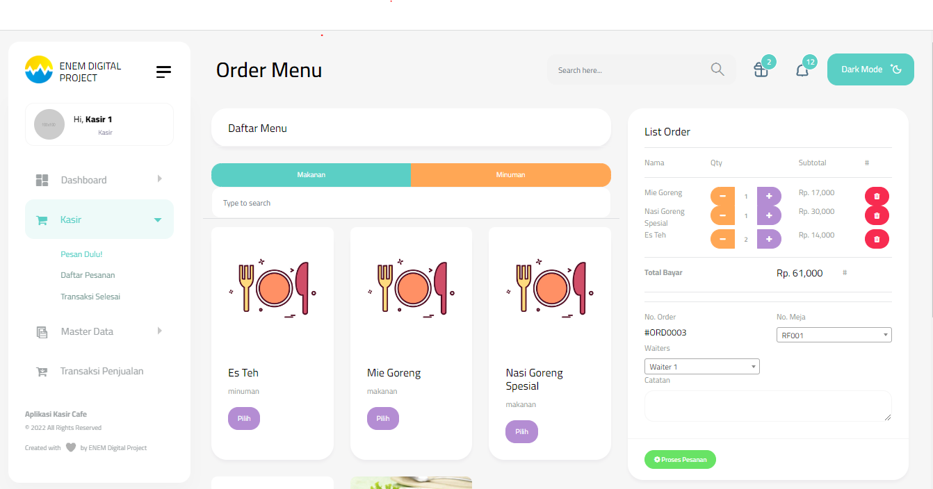 Aplikasi Kasir Cafe and Resto V.2